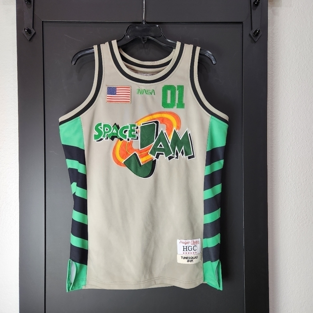 TUNESQUAD Space Jam Movie Authentic Basketball Jersey Headgear Classics NASA